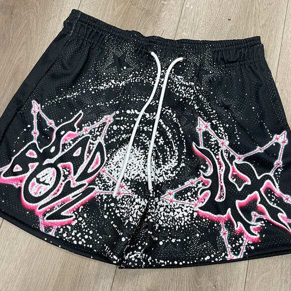 Lost Hills Sad Boyz Junior H Galaxy Stars Mesh Shorts size Medium M B4 - Picture 2 of 5